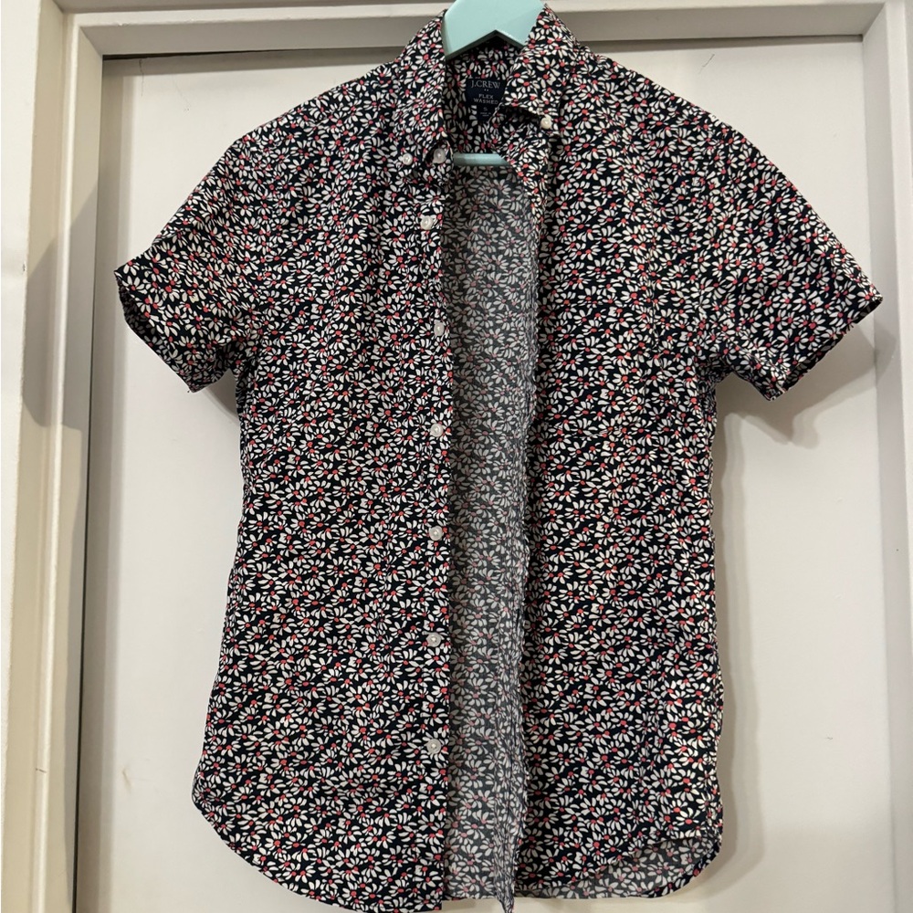J Crew Factory Casual Black and White Button Down Shirt